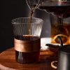 Wood-Grain Glass Cup