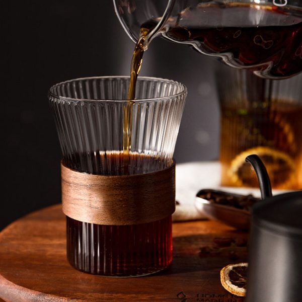 Wood-Grain Glass Cup
