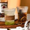 Wood-Grain Glass Cup