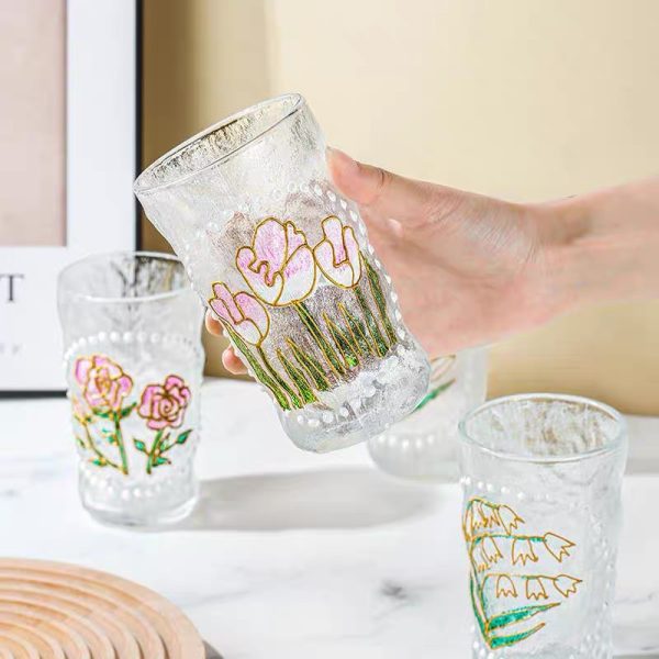 Hand-painted ice-patterned cup