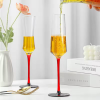 Red-stemmed wine glass