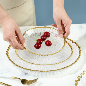 Plate with Feather Pattern