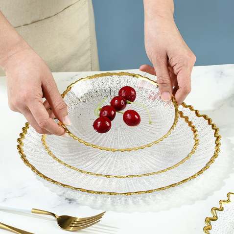 Plate with Feather Pattern