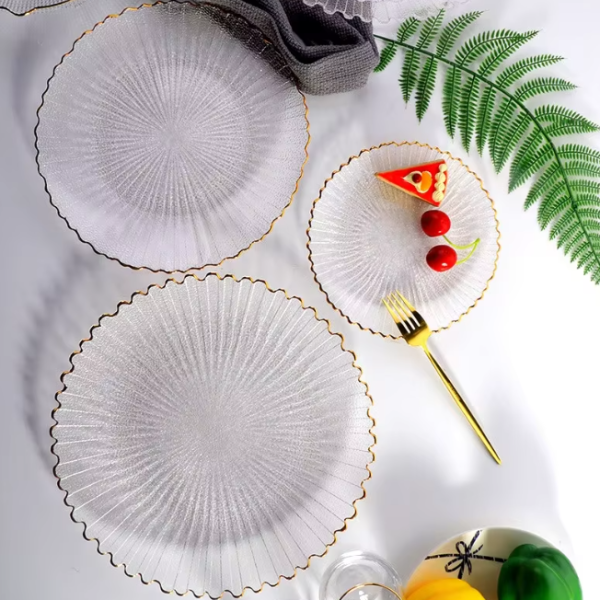 Plate with Feather Pattern