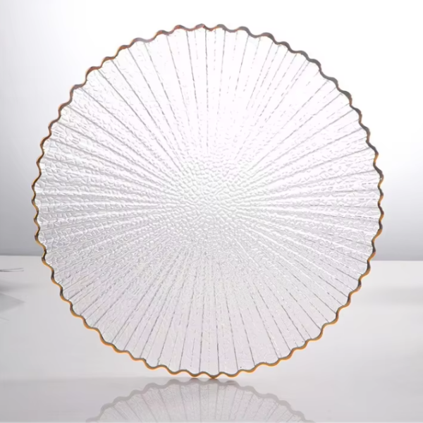 Plate with Feather Pattern