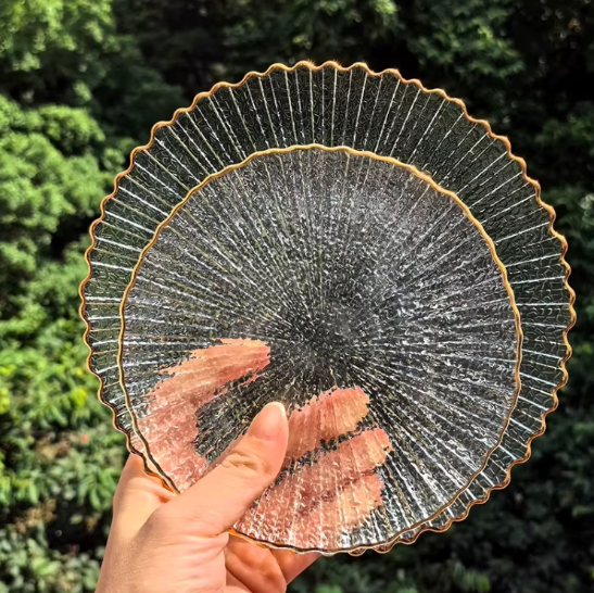 Plate with Feather Pattern
