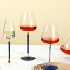Blue-and-blue-based red wine glass