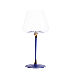 Blue-and-blue-based red wine glass