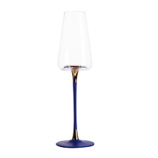 Blue-and-blue-based red wine glass