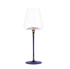 Blue-and-blue-based red wine glass