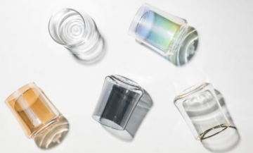 Threaded whisky glass