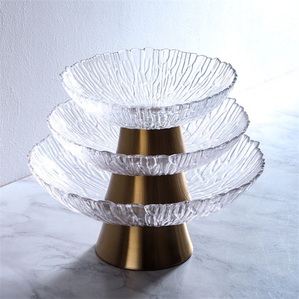 Water-Patterned Stilted Fruit Bowl