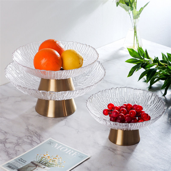 Water-Patterned Stilted Fruit Bowl